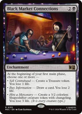 Black Market Connections (Surge Foil) card from Commander: Marvel Super Heroes