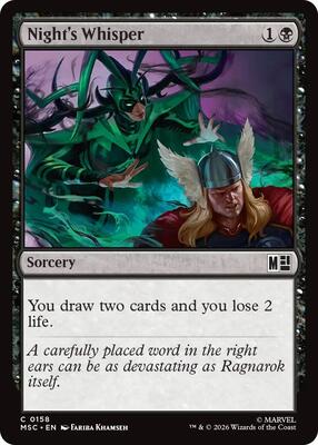 Night's Whisper (Surge Foil) card from Commander: Marvel Super Heroes