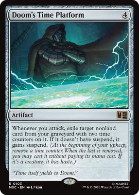 Doom's Time Platform (Surge Foil) card from Commander: Marvel Super Heroes