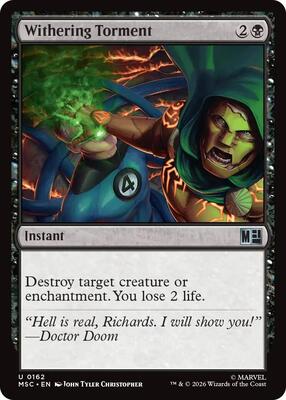 Withering Torment (Surge Foil) card from Commander: Marvel Super Heroes