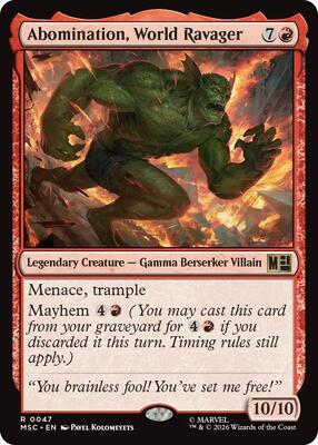 Abomination, World Ravager card from Commander: Marvel Super Heroes