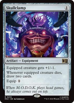 Skullclamp card from Commander: Marvel Super Heroes