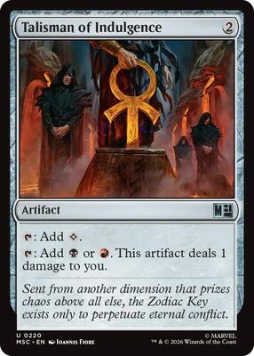 Talisman of Indulgence card from Commander: Marvel Super Heroes
