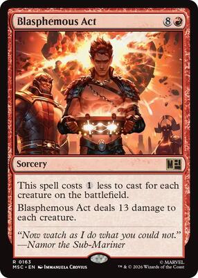 Blasphemous Act (Surge Foil) card from Commander: Marvel Super Heroes