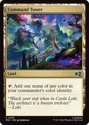 Command Tower (0235) (Surge Foil) card from Commander: Marvel Super Heroes