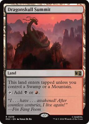Dragonskull Summit (Surge Foil) card from Commander: Marvel Super Heroes