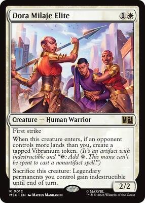Dora Milaje Elite card from Commander: Marvel Super Heroes