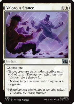 Valorous Stance (Surge Foil) card from Commander: Marvel Super Heroes
