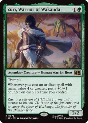Zuri, Warrior of Wakanda (Surge Foil) card from Commander: Marvel Super Heroes