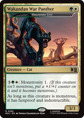 Wakandan War Panther - Fleecemane Lion (Surge Foil) card from Commander: Marvel Super Heroes