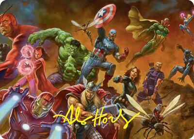 Avengers Assemble! Art Card (Gold-Stamped Signature) card from Art Series: Marvel Super Heroes