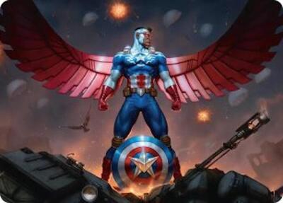Captain America, Wings of Freedom Art Card (2/45) card from Art Series: Marvel Super Heroes