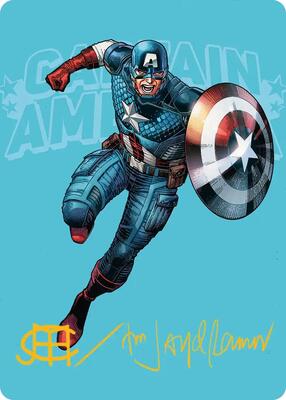 Captain America, Super-Soldier Art Card (Gold-Stamped Signature) card from Art Series: Marvel Super Heroes