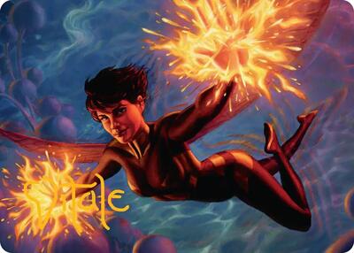 The Wasp, Winsome Avenger Art Card (Gold-Stamped Signature) card from Art Series: Marvel Super Heroes