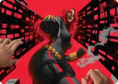 Black Widow, Deadly Hunter Art Card card from Art Series: Marvel Super Heroes
