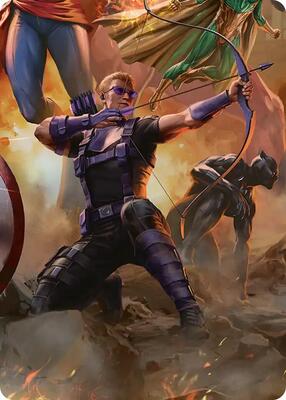Hawkeye, Trick Shot Art Card card from Art Series: Marvel Super Heroes
