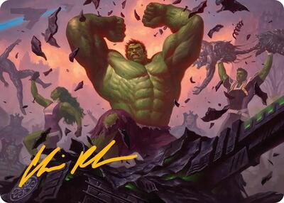 HULK SMASH! Art Card (Gold-Stamped Signature) card from Art Series: Marvel Super Heroes