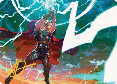 Lightning Strike Art Card (Gold-Stamped Signature) card from Art Series: Marvel Super Heroes