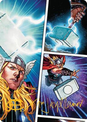 Mjolnir, Hammer of Thor Art Card (Gold-Stamped Signature) card from Art Series: Marvel Super Heroes