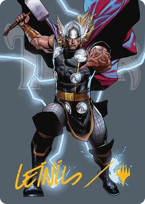 Thor, God of Thunder Art Card (Gold-Stamped Signature) card from Art Series: Marvel Super Heroes