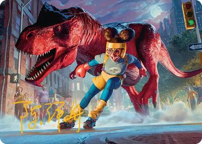 Moon Girl and Devil Dinosaur Art Card (Gold-Stamped Signature) card from Art Series: Marvel Super Heroes