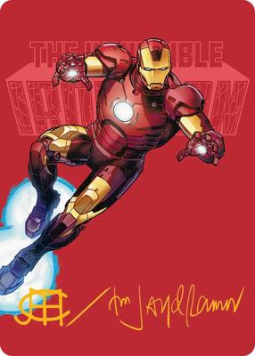 The Invincible Iron Man Art Card (Gold-Stamped Signature) card from Art Series: Marvel Super Heroes