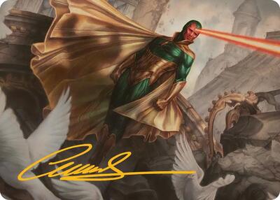 The Vision Art Card (Gold-Stamped Signature) card from Art Series: Marvel Super Heroes