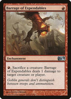 Barrage of Expendables card from Magic 2014 (M14)