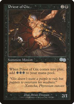 Priest of Gix card from Urza's Saga