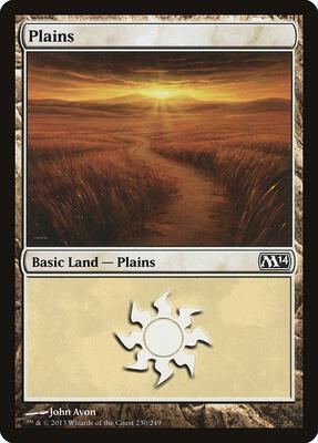Plains (230) card from Magic 2014 (M14)