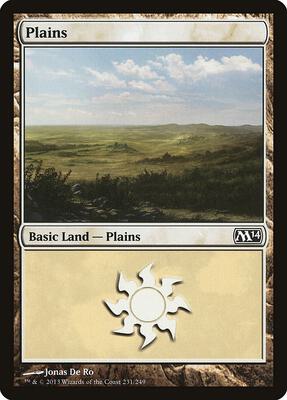Plains (231) card from Magic 2014 (M14)