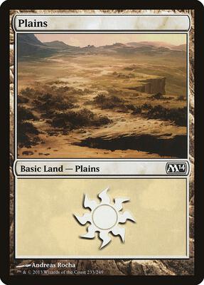 Plains (233) card from Magic 2014 (M14)