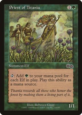 Priest of Titania card from Urza's Saga