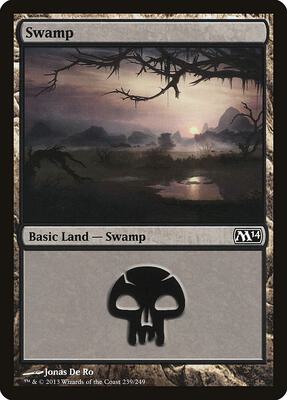 Swamp (239) card from Magic 2014 (M14)
