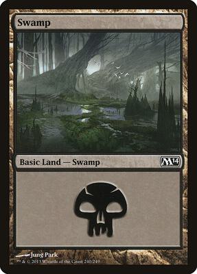 Swamp (240) card from Magic 2014 (M14)