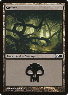 Swamp (241) card from Magic 2014 (M14)