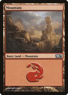 Mountain (242) card from Magic 2014 (M14)