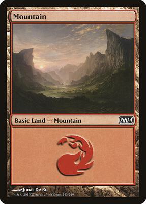 Mountain (243) card from Magic 2014 (M14)
