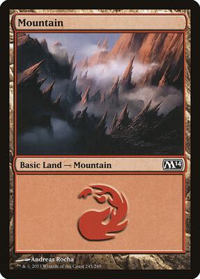 Mountain (245) card from Magic 2014 (M14)
