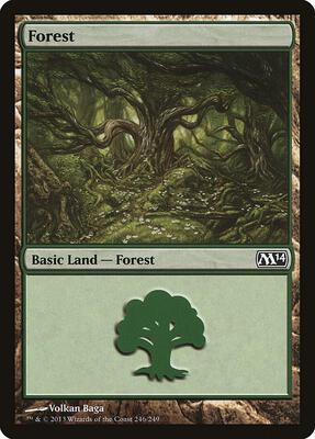Forest (246) card from Magic 2014 (M14)