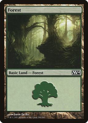 Forest (248) card from Magic 2014 (M14)