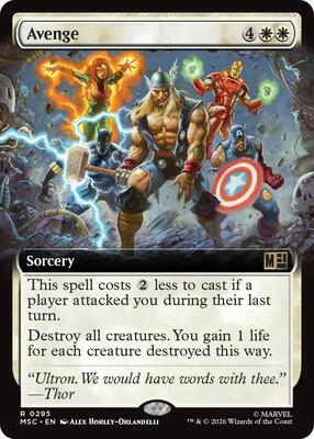 Avenge (Extended Art) card from Commander: Marvel Super Heroes