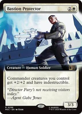 Bastion Protector (Extended Art) card from Commander: Marvel Super Heroes