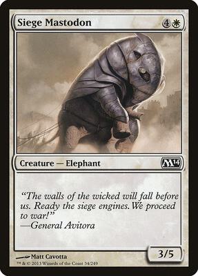 Siege Mastodon card from Magic 2014 (M14)