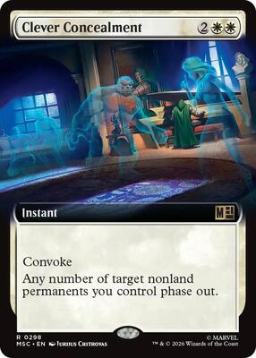 Clever Concealment (Extended Art) card from Commander: Marvel Super Heroes