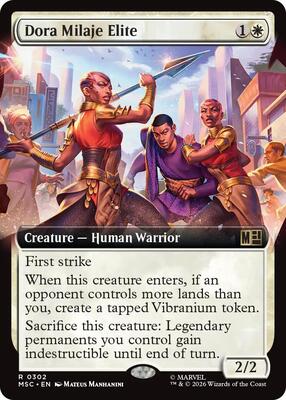 Dora Milaje Elite (Extended Art) card from Commander: Marvel Super Heroes