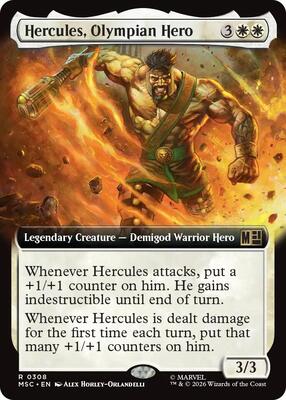 Hercules, Olympian Hero (Extended Art) card from Commander: Marvel Super Heroes