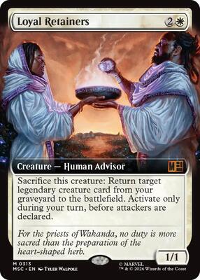 Loyal Retainers (Extended Art) card from Commander: Marvel Super Heroes