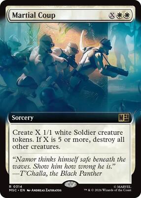 Martial Coup (Extended Art) card from Commander: Marvel Super Heroes