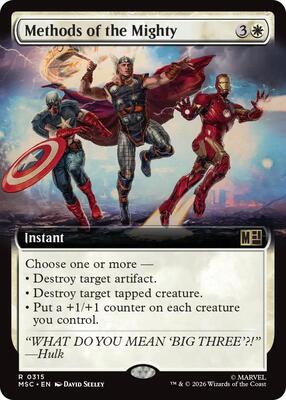 Methods of the Mighty (Extended Art) card from Commander: Marvel Super Heroes